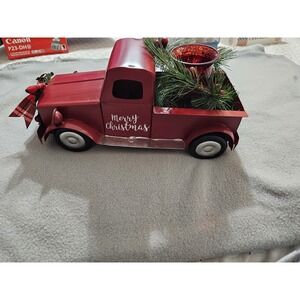 Red Metal Truck with Votive Candle Holder Tabletop Decor New with Tags